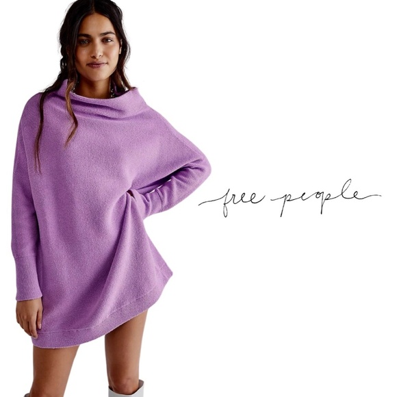 Free People NWT Ottoman Slouchy Tunic - Glowing Grape - Size Medium - Picture 1 of 15